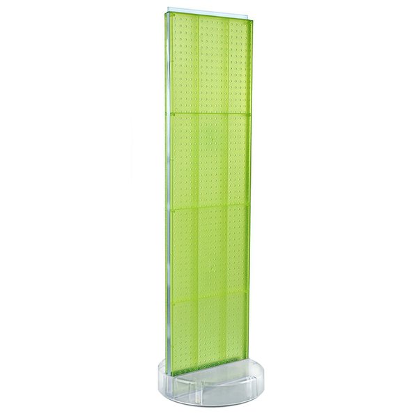 Azar Displays 2 Sided- Green Pegboard Floor Display On A Revolving Round Studio Base 700780-GRE